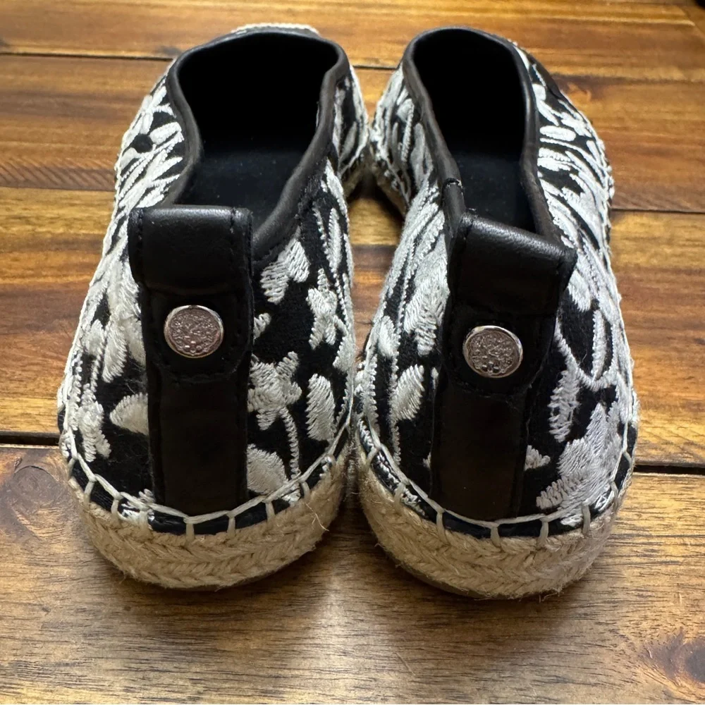 Vince Camuto Black and Cream Floral Espadrilles - Picture 6 of 8